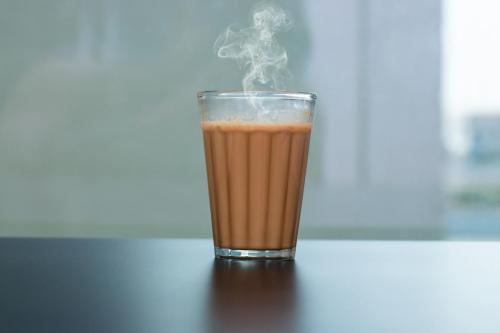 Fresh milk tea or Indian Kadak Chai.
